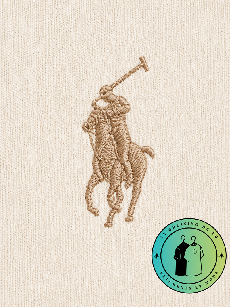 Polo Ralph Lauren   Sweat à capuche zippé en maille double Crème