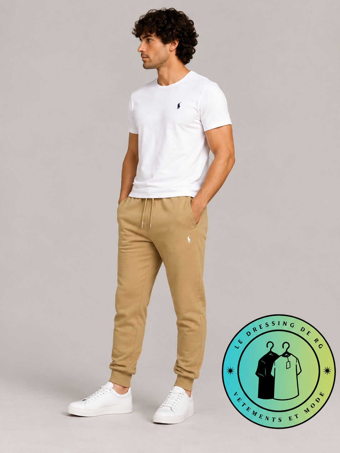 Polo Ralph Lauren   Pantalon de jogging en maille double Marron Clair
