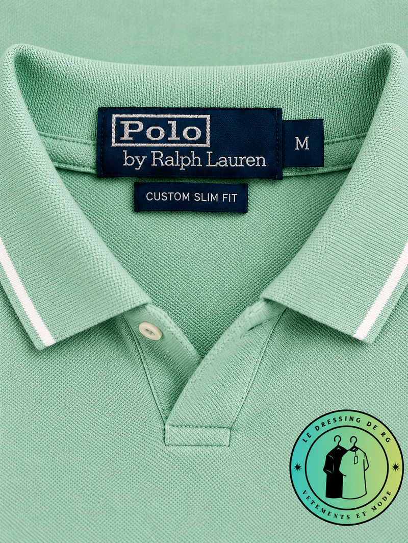 Polo en jacquard piqué Vert Menthe