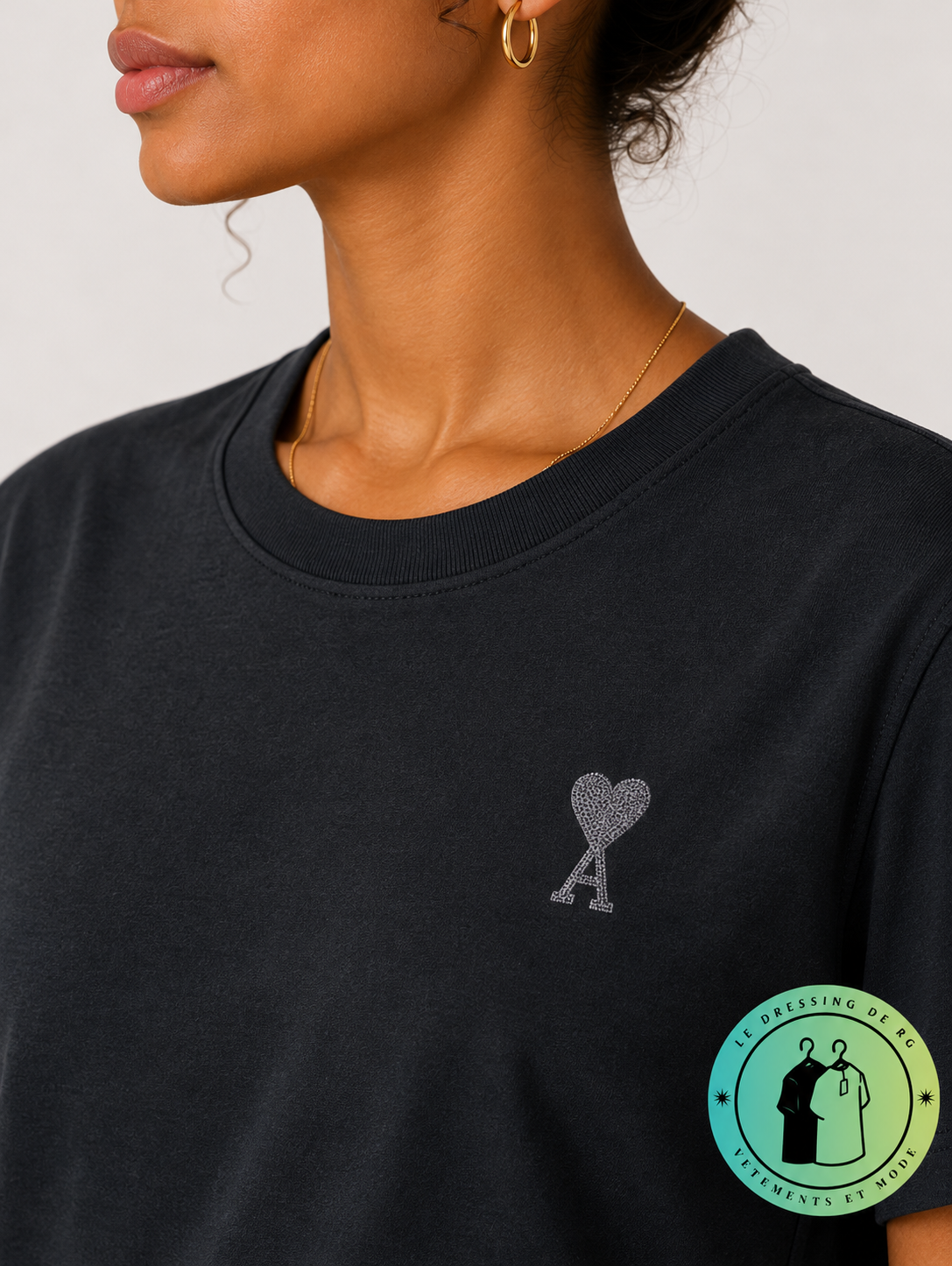 T-shirt en coton Ami de Cœur Noir Cœur Noir