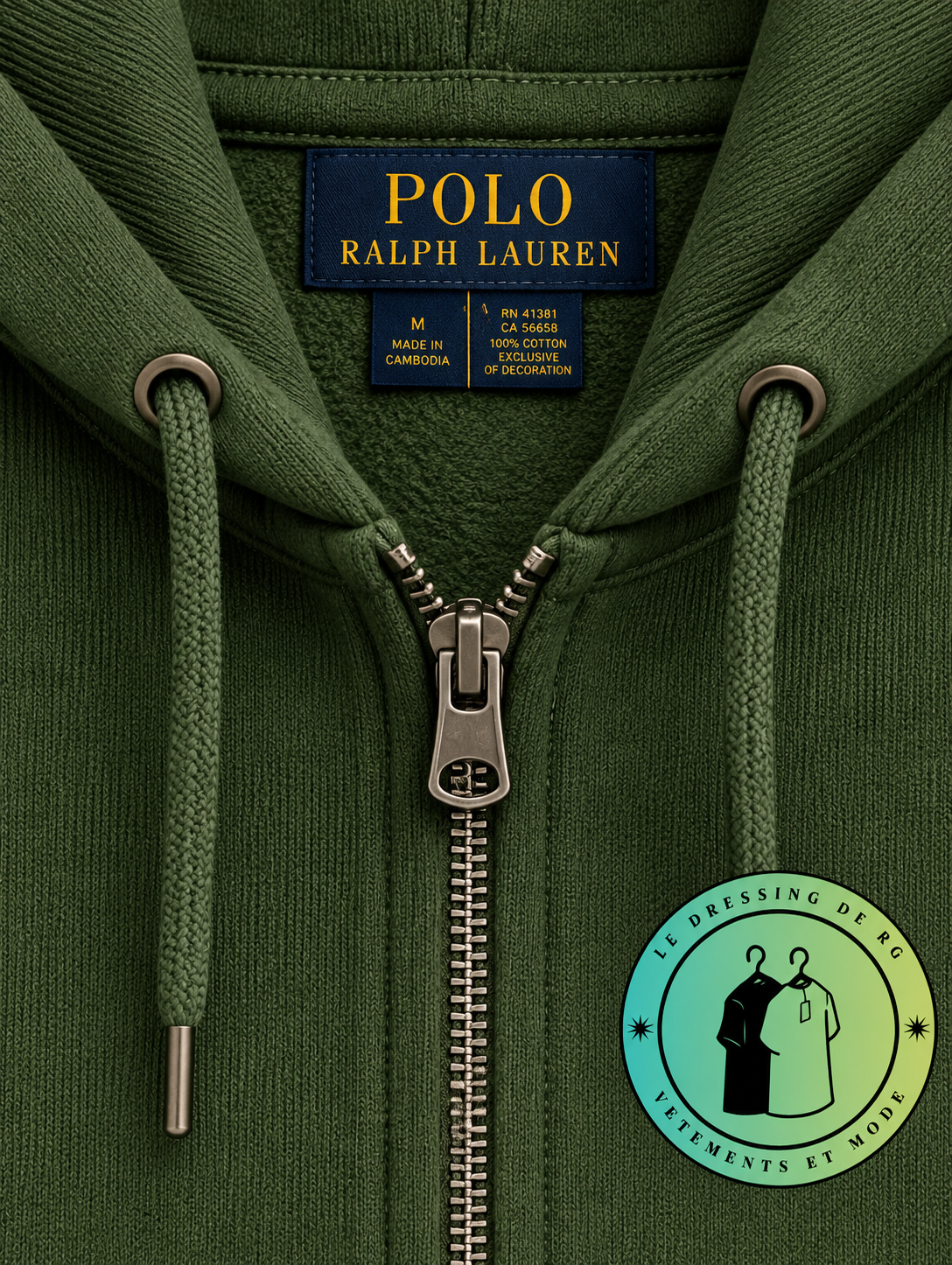 Polo Ralph Lauren  Sweat à capuche zippé en maille double Vert Foncé