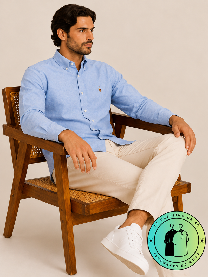 Chemise Oxford Slim Fit Bleu Ardoise