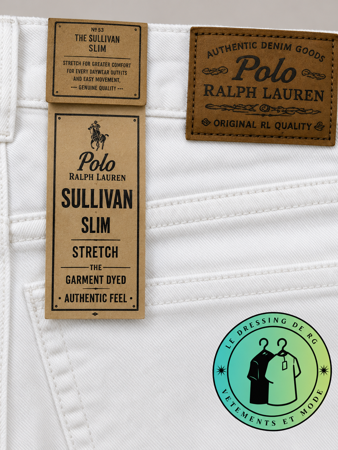 Polo Ralph Lauren   Pantalon Jean Crème