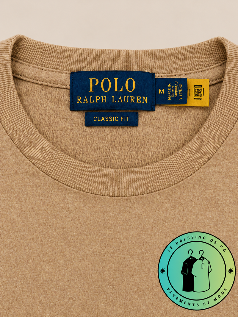 T-shirt Polo Ralph Lauren Classic Fit Logo Marron Clair - Newport Navy