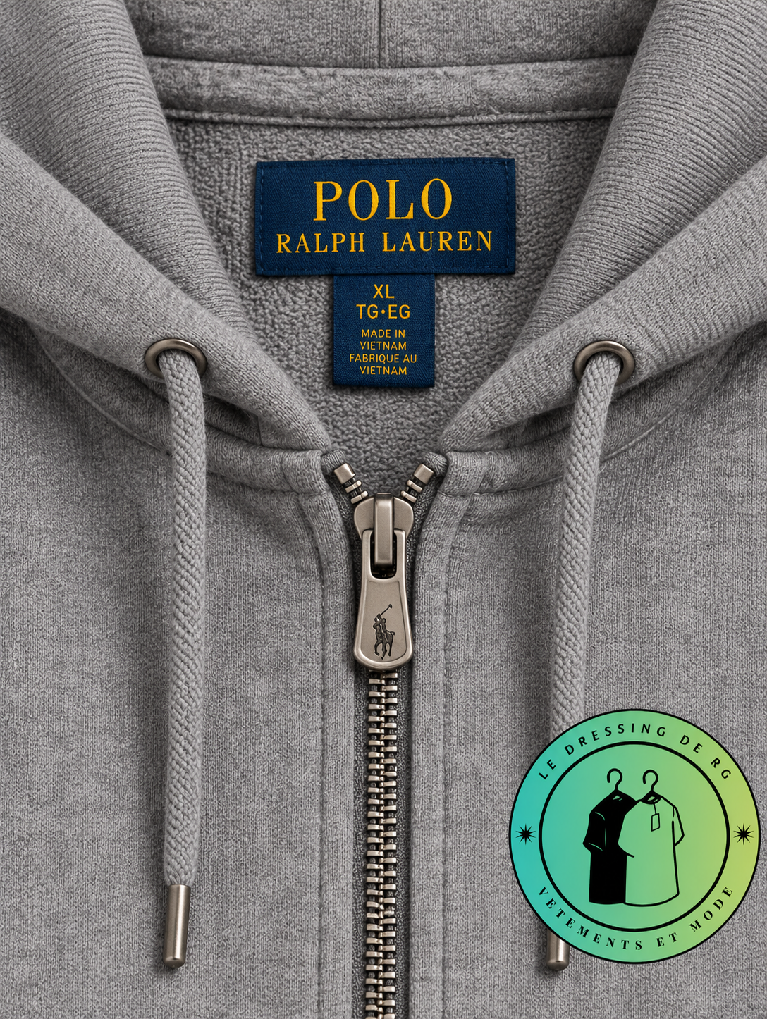 Polo Ralph Lauren   Sweat à capuche zippé en maille double Gris