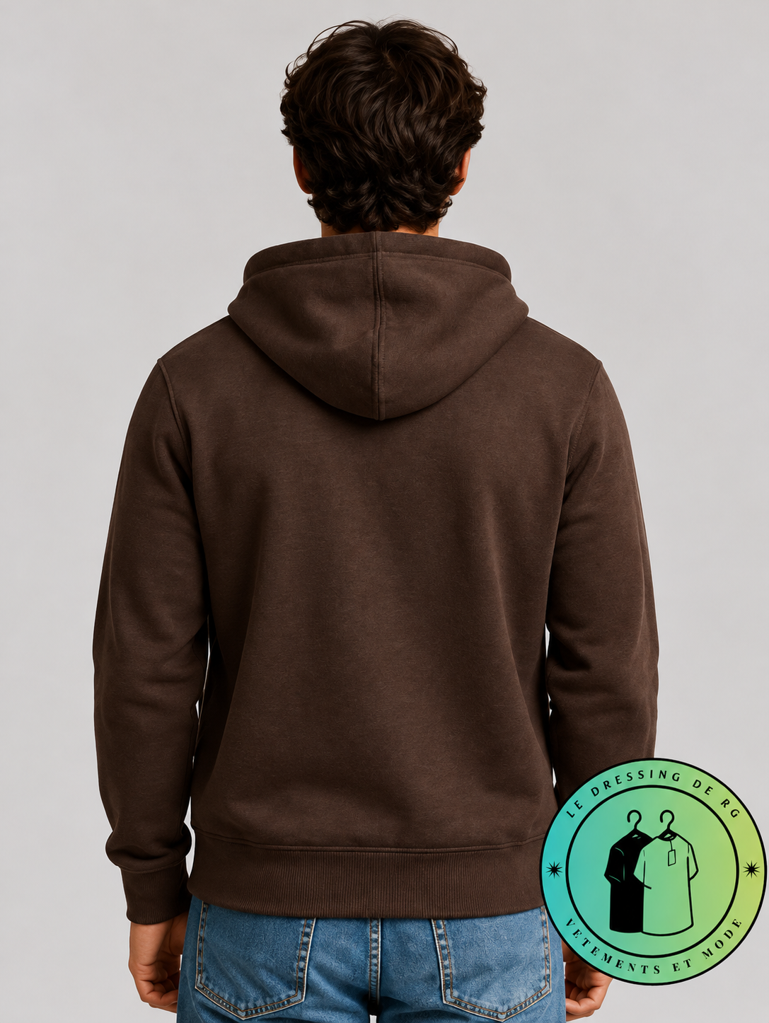 Polo Ralph Lauren Sweat à capuche zippé en maille double Marron Foncé