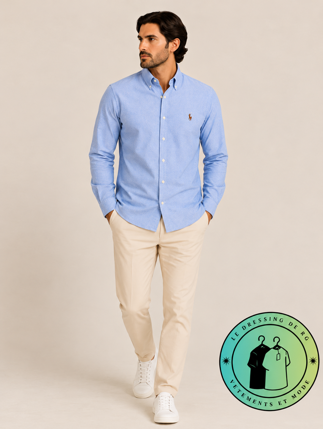Chemise Oxford Slim Fit Bleu Ardoise