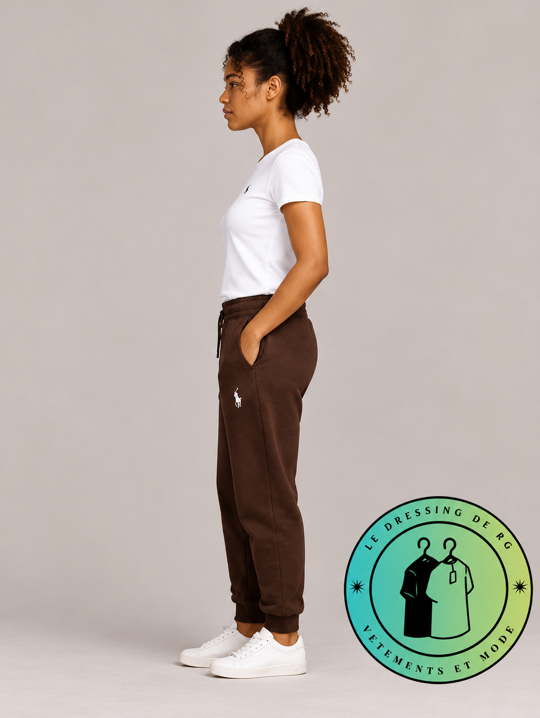 Polo Ralph Lauren   Pantalon de jogging en maille double Marron Foncé