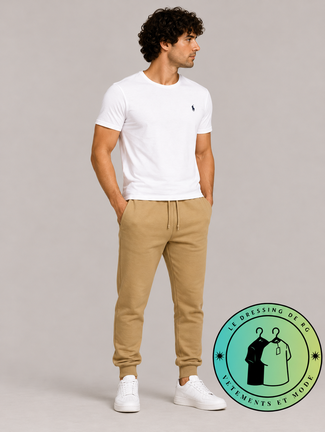 Polo Ralph Lauren   Pantalon de jogging en maille double Marron Clair