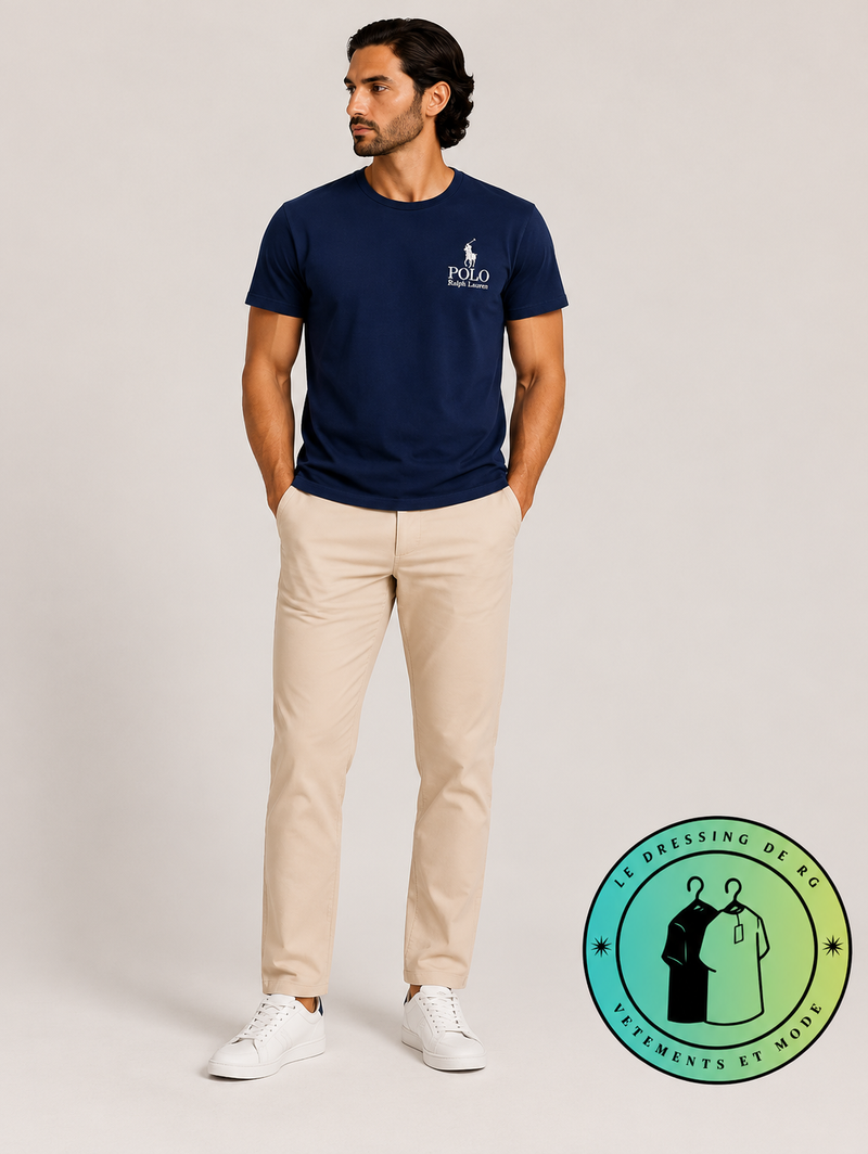 T-shirt Polo Ralph Lauren Classic Fit Logo Bleu Marine - Newport Navy