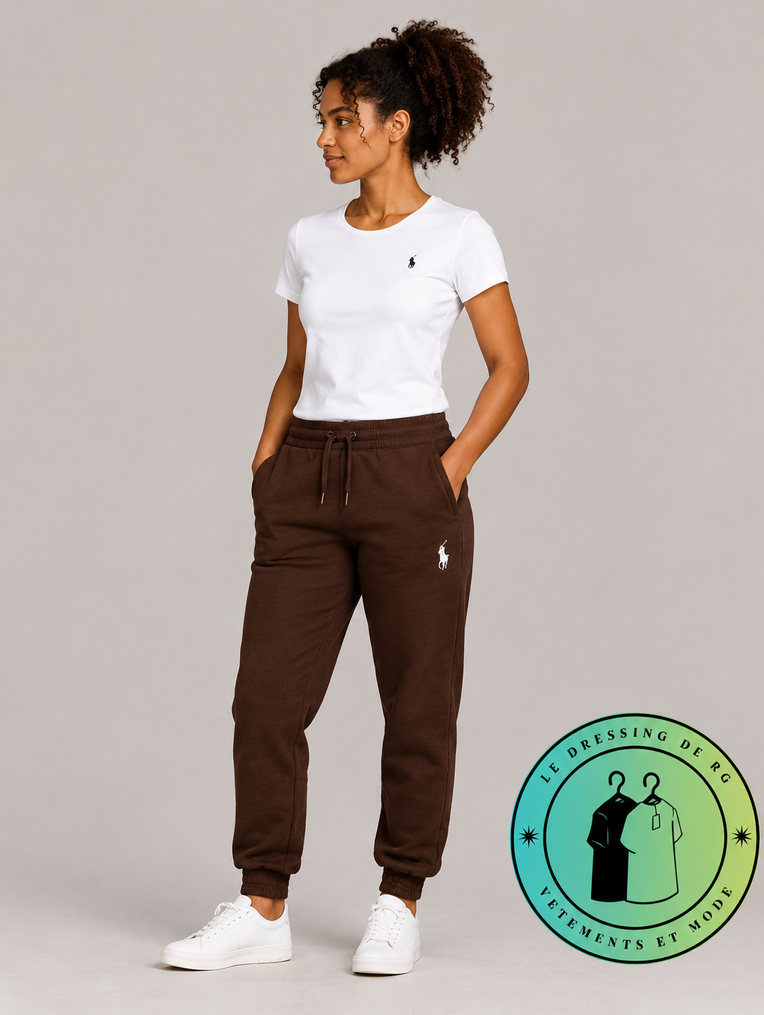 Polo Ralph Lauren   Pantalon de jogging en maille double Marron Foncé