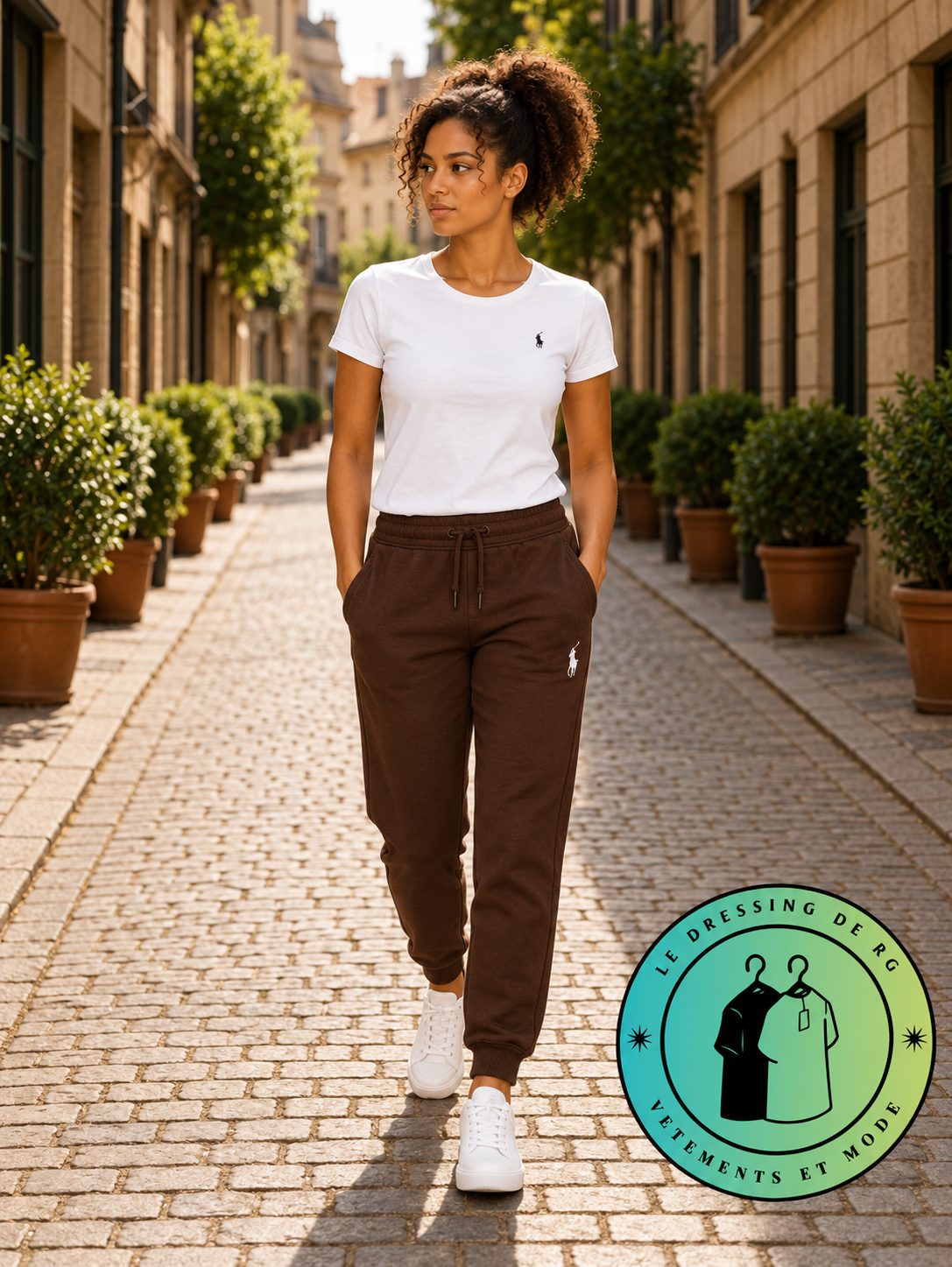 Polo Ralph Lauren   Pantalon de jogging en maille double Marron Foncé