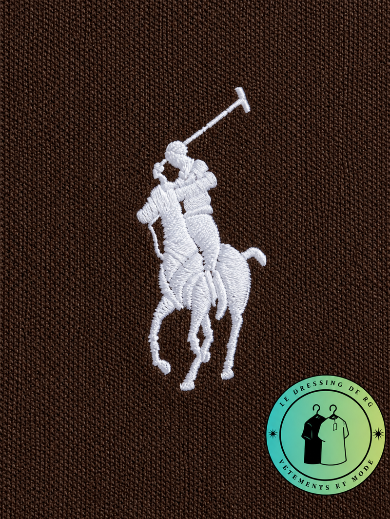 Polo Ralph Lauren Sweat à capuche zippé en maille double Marron Foncé