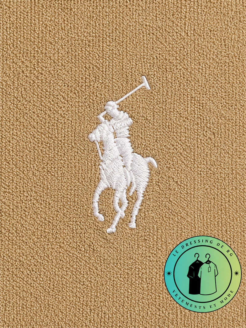 Polo Ralph Lauren  Sweat à capuche zippé en maille double Marron Clair
