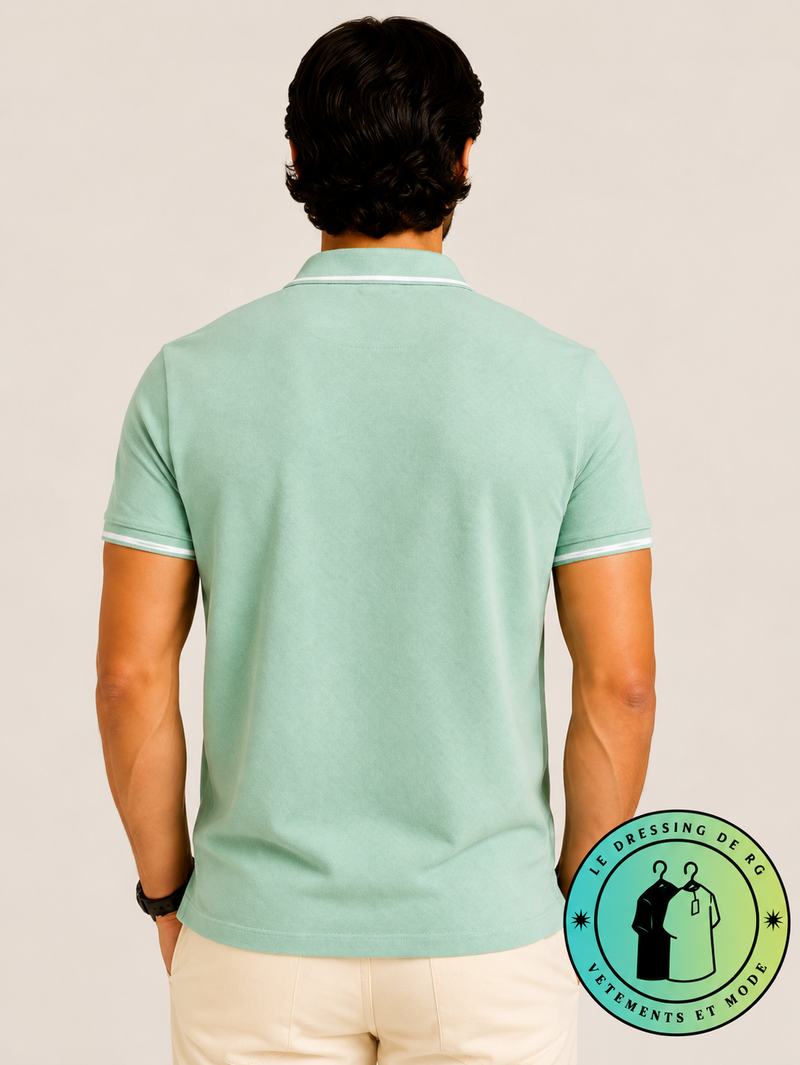 Polo en jacquard piqué Vert Menthe