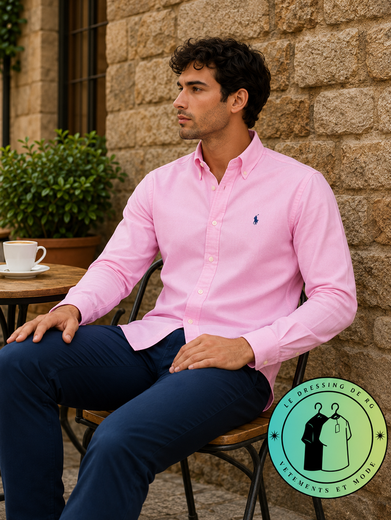 Chemise Polo Ralph Lauren en maille légère de coton piqué Rose