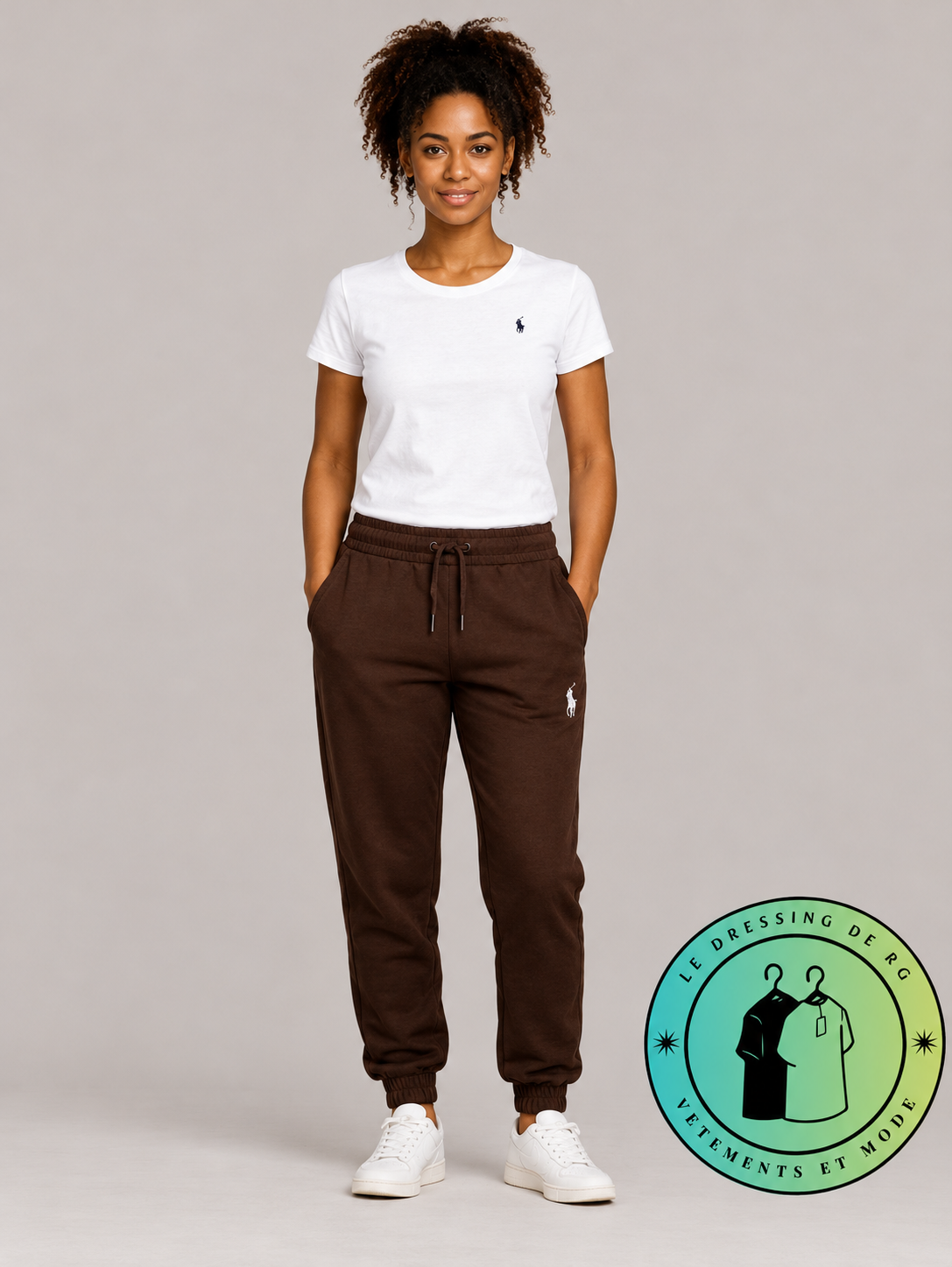 Polo Ralph Lauren   Pantalon de jogging en maille double Marron Foncé
