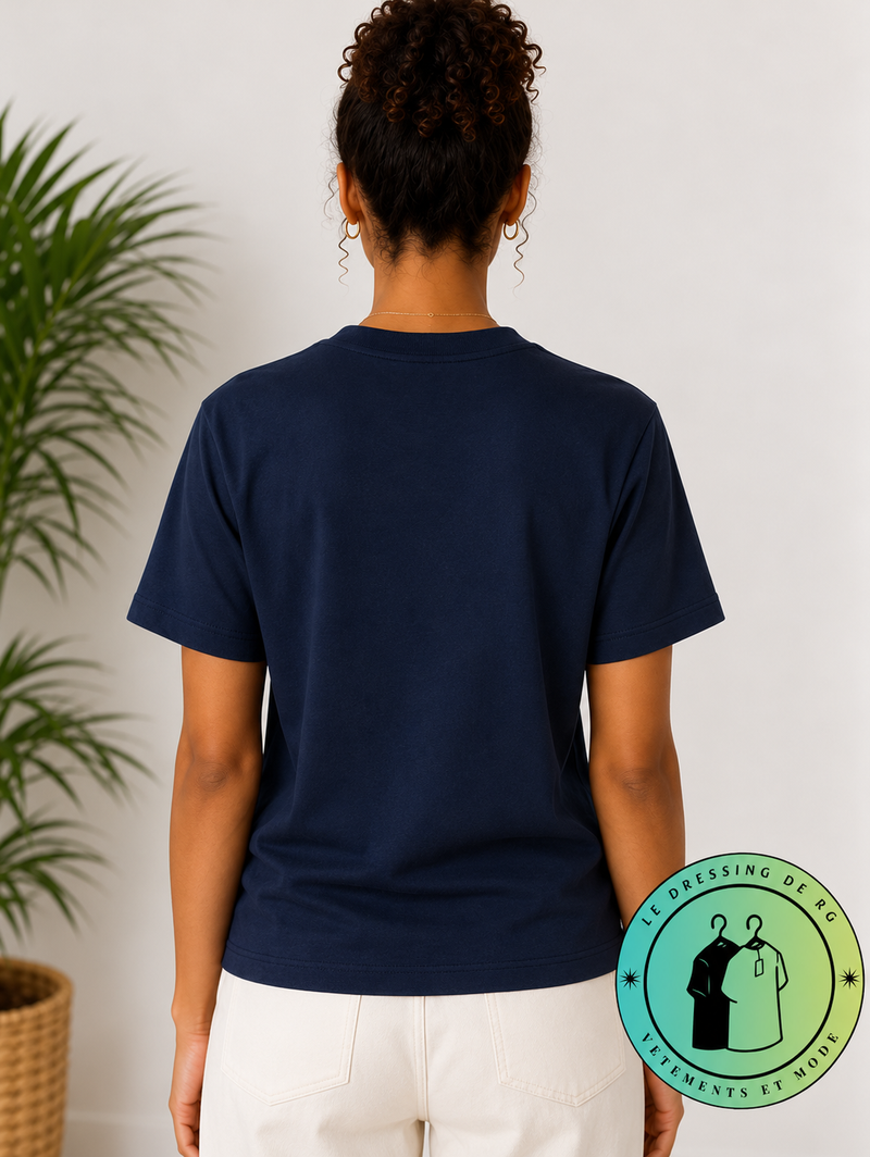 T-shirt en coton Ami de Cœur Bleu Marine Cœur Blanc