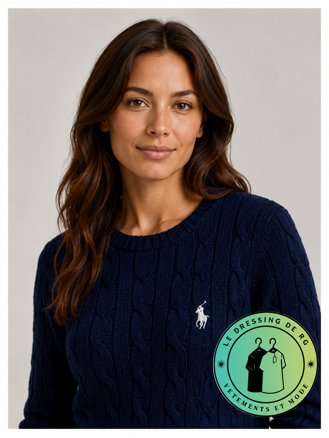 Polo Ralph Lauren   Pull pour homme en coton méché torsadé – Bleu Marine