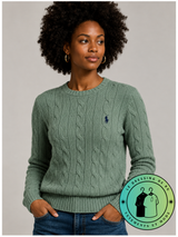 Polo Ralph Lauren   Pull pour homme en coton méché torsadé – Vert Olive
