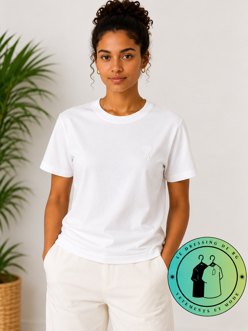 T-shirt en coton Ami de Cœur Blanc Cœur Blanc
