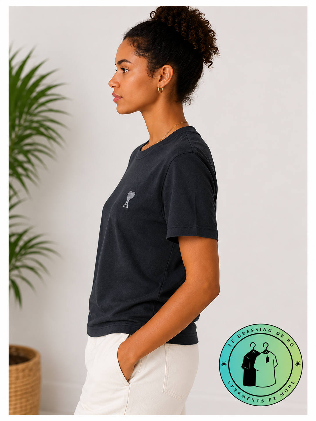 T-shirt en coton Ami de Cœur Noir Cœur Noir