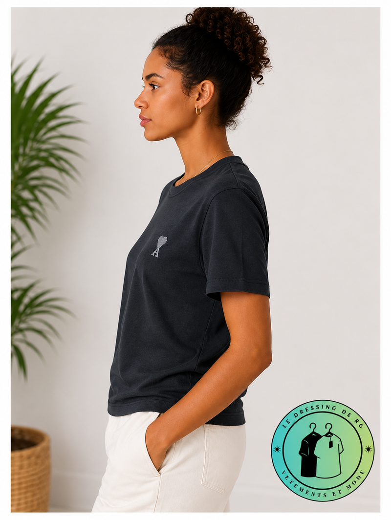 T-shirt en coton Ami de Cœur Noir Cœur Noir
