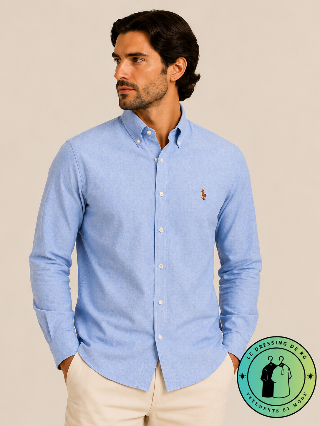 Chemise Oxford Slim Fit Bleu Ardoise