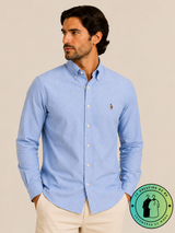 Chemise Oxford Slim Fit Bleu Ardoise