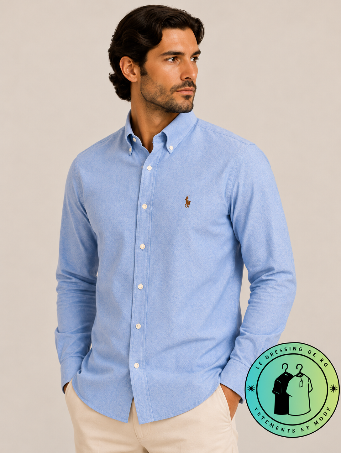 Chemise Oxford Slim Fit Bleu Ardoise