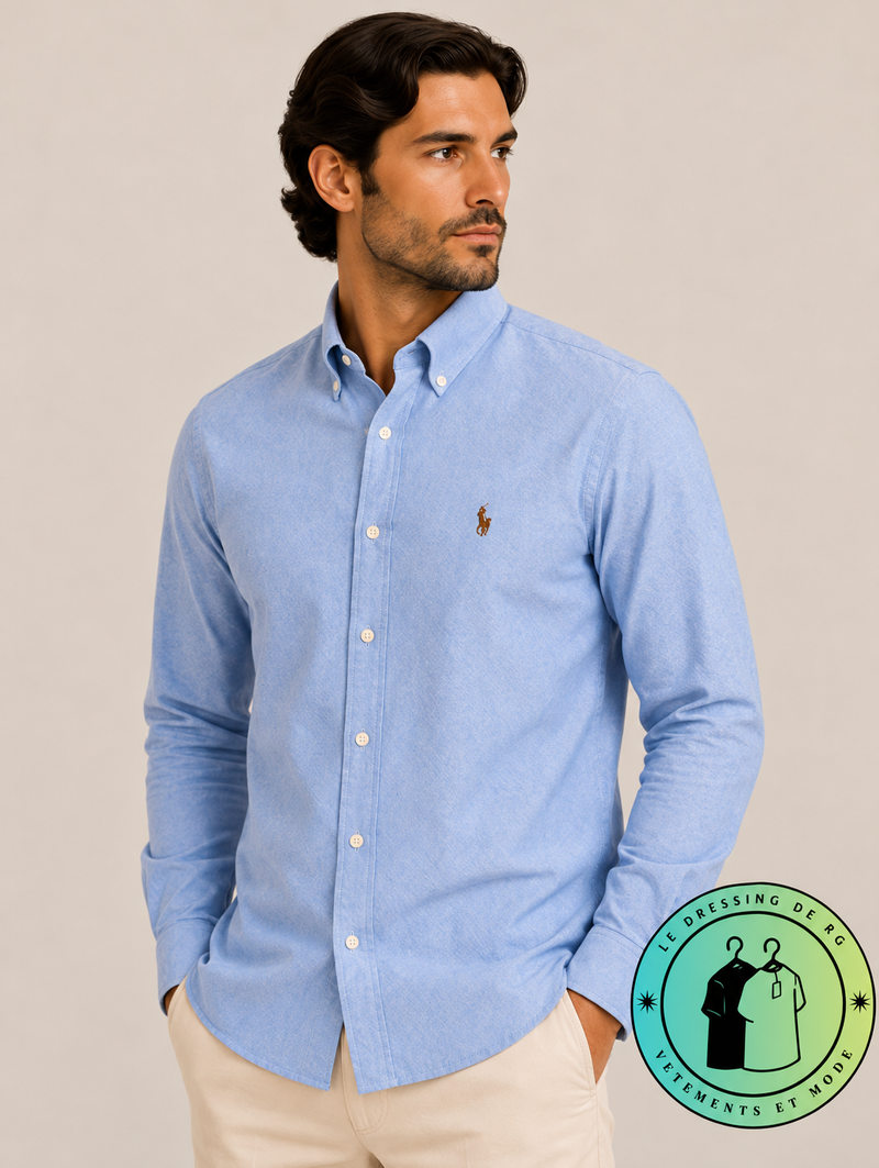 Chemise Oxford Slim Fit Bleu Ardoise