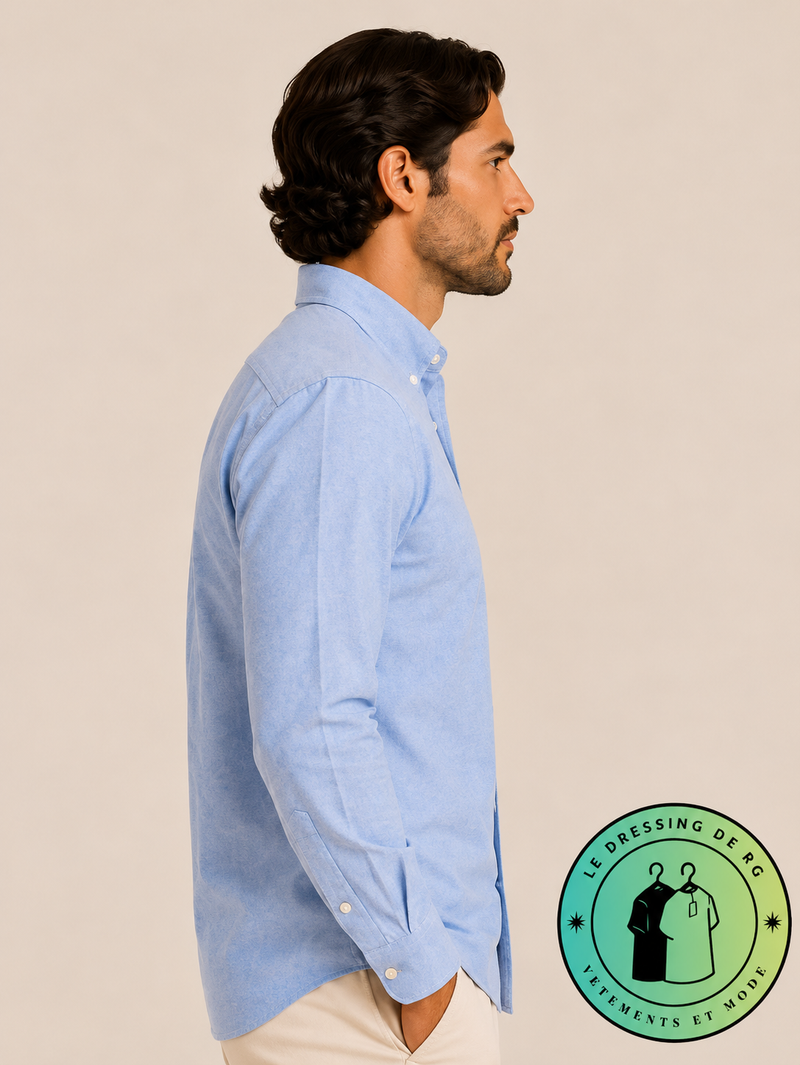 Chemise Oxford Slim Fit Bleu Ardoise