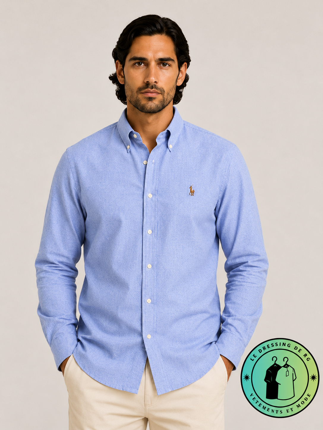 Chemise Oxford Slim Fit Bleu Ardoise