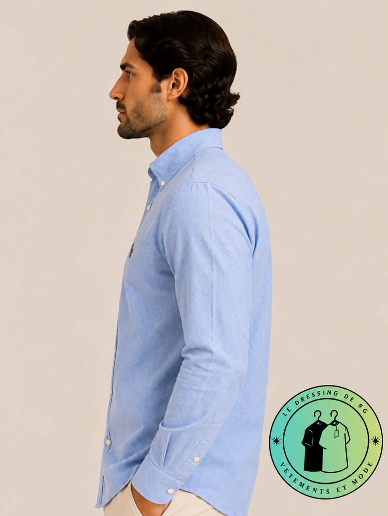 Chemise Oxford Slim Fit Bleu Ardoise