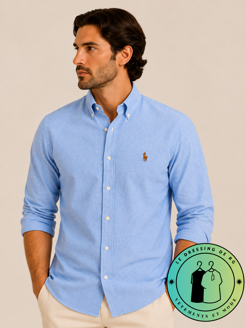 Chemise Oxford Slim Fit Bleu Ardoise