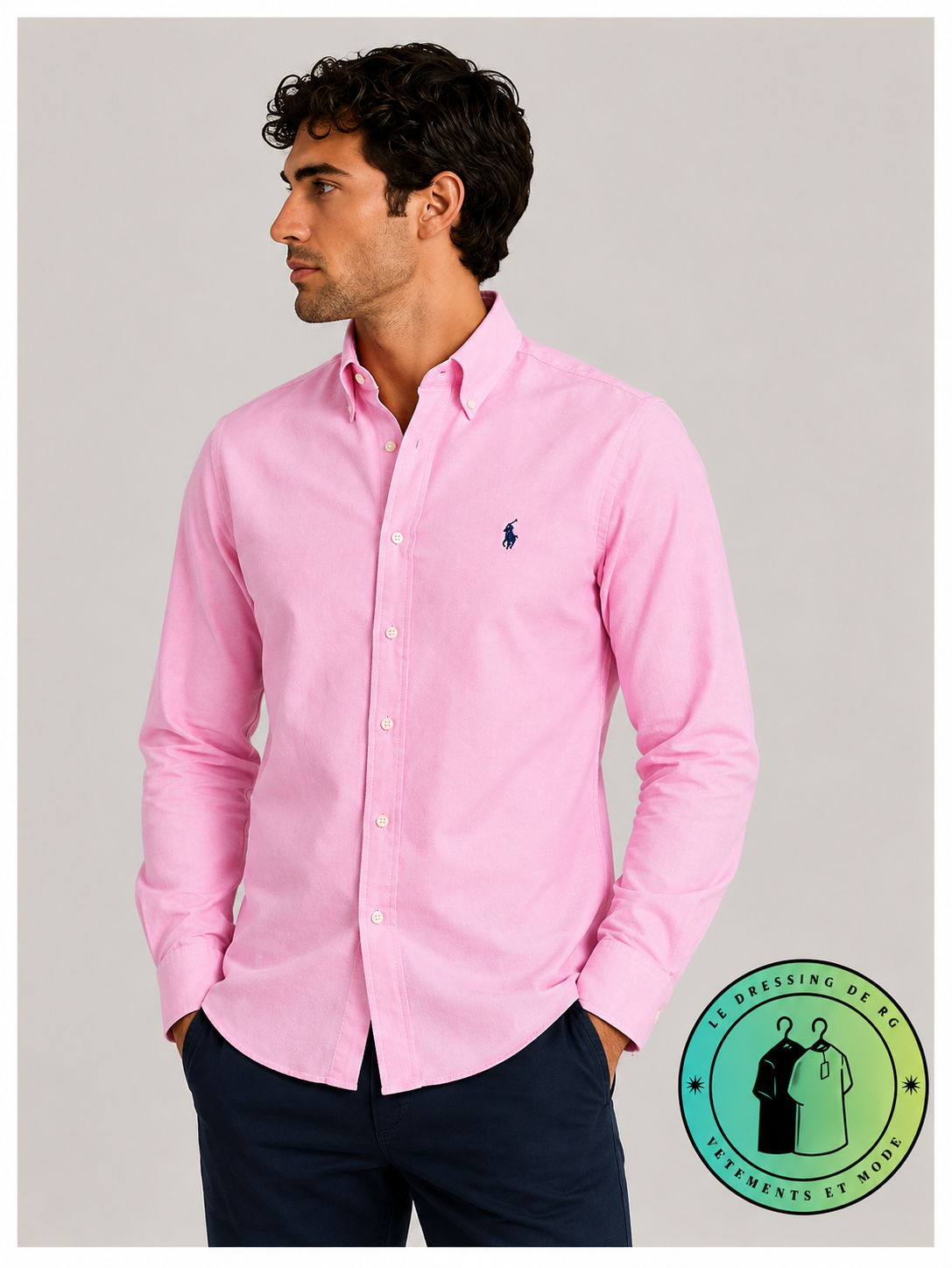 Chemise Polo Ralph Lauren en maille légère de coton piqué Rose