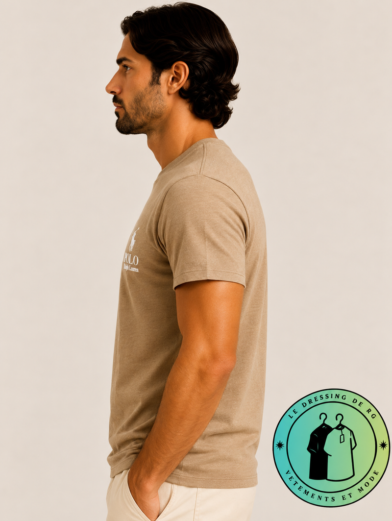 T-shirt Polo Ralph Lauren Classic Fit Logo Marron Clair - Newport Navy