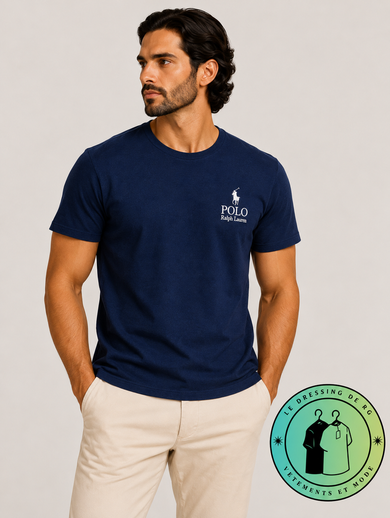 T-shirt Polo Ralph Lauren Classic Fit Logo Bleu Marine - Newport Navy