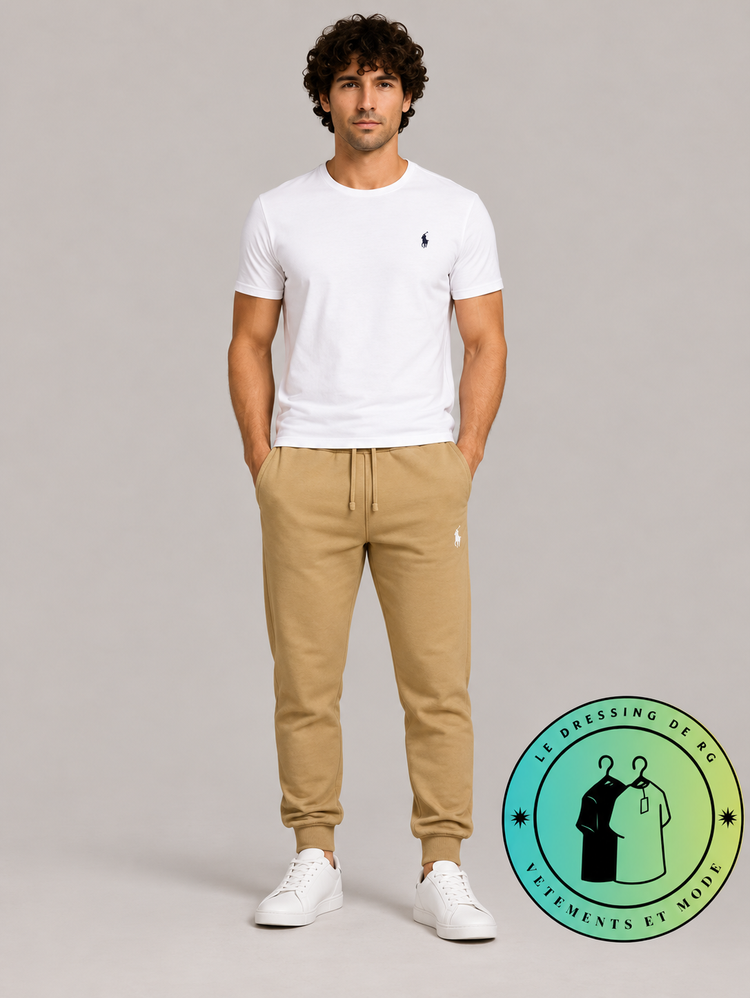 Polo Ralph Lauren   Pantalon de jogging en maille double Marron Clair