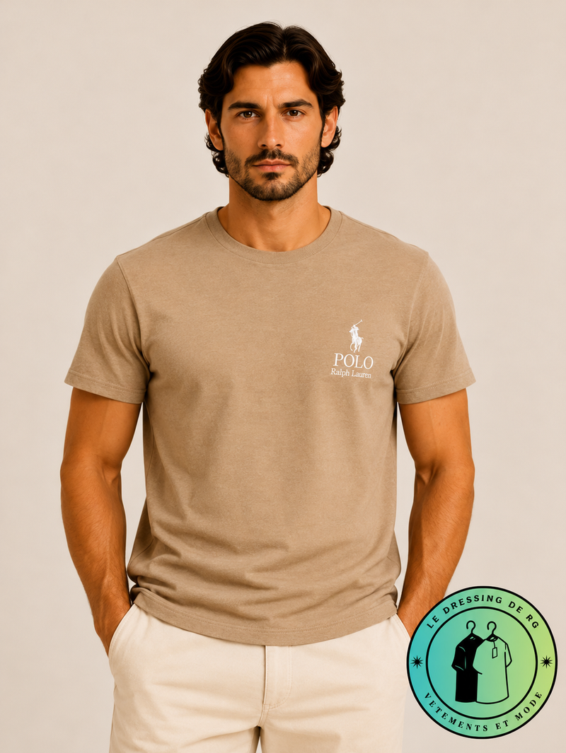 T-shirt Polo Ralph Lauren Classic Fit Logo Marron Clair - Newport Navy