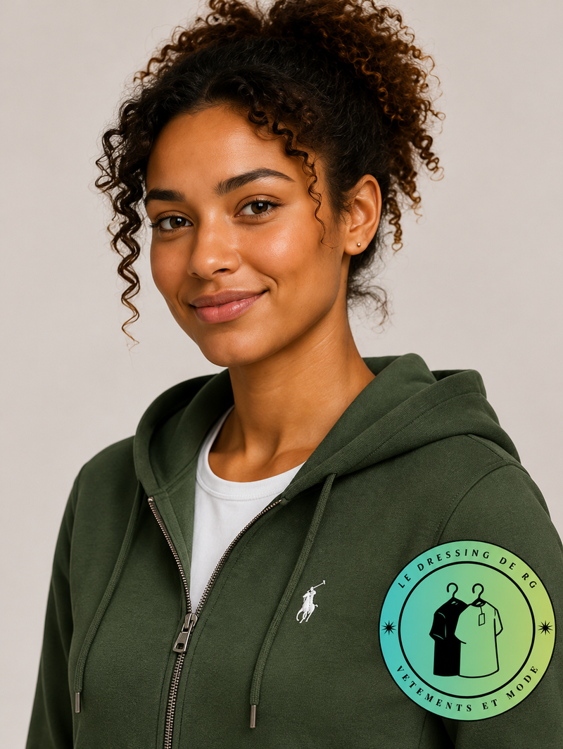 Polo Ralph Lauren  Sweat à capuche zippé en maille double Vert Foncé