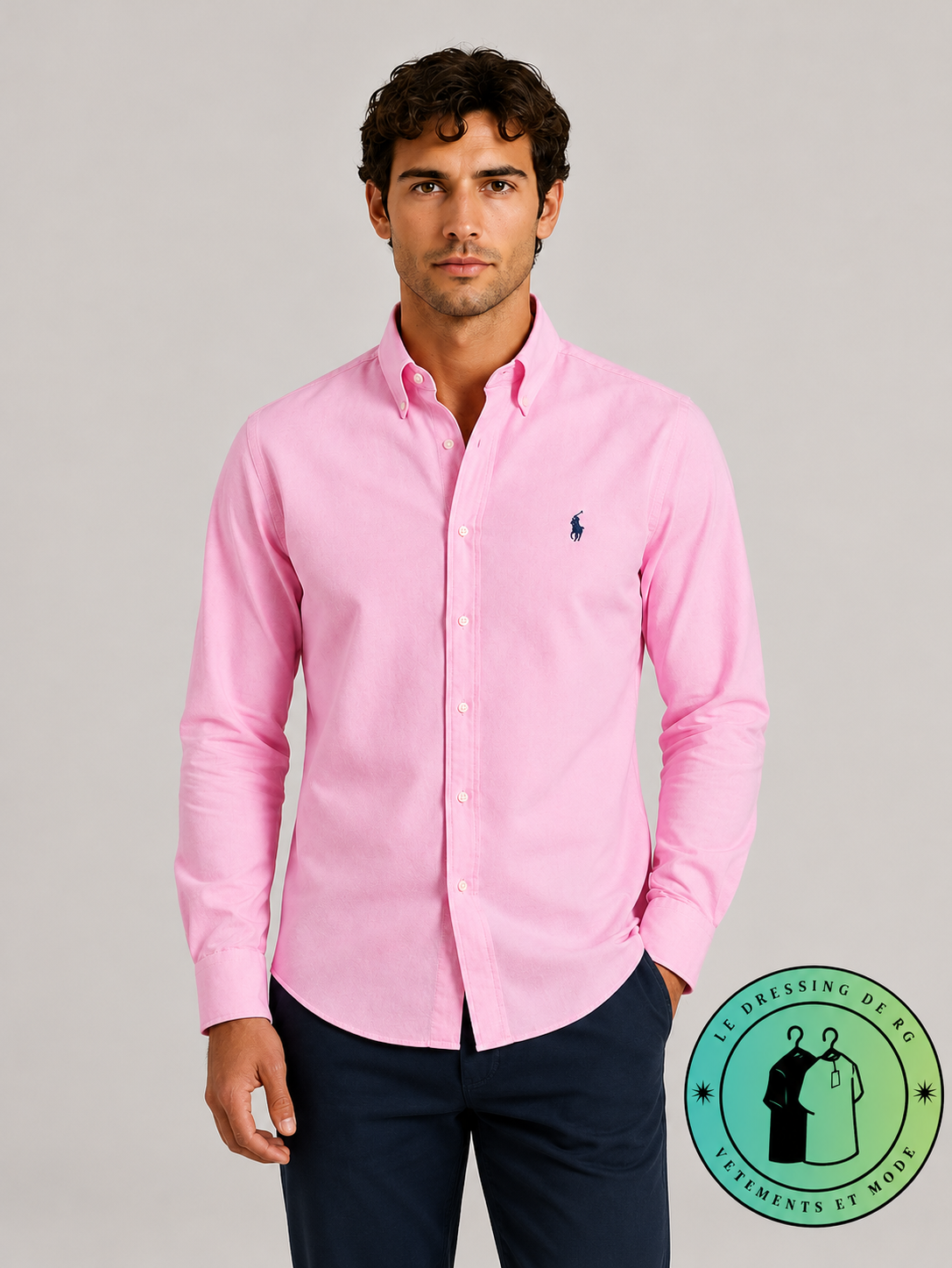 Chemise Polo Ralph Lauren en maille légère de coton piqué Rose