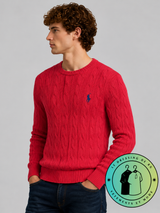 Polo Ralph Lauren   Pull pour homme en coton méché torsadé – Rouge pâle