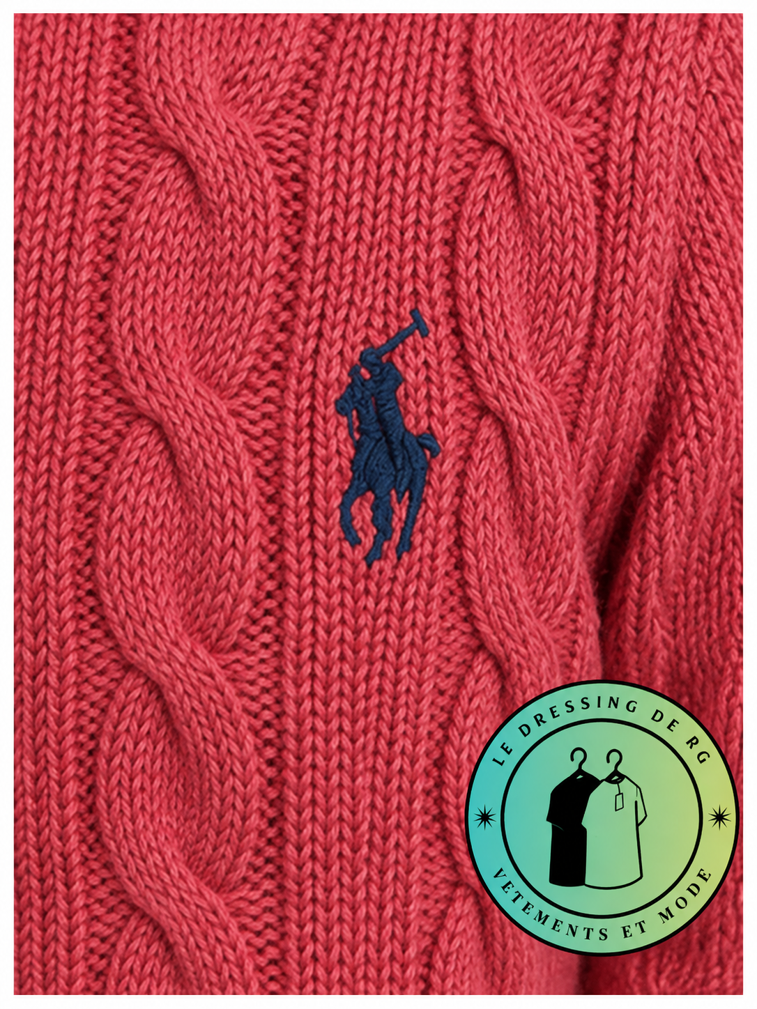 Polo Ralph Lauren   Pull pour homme en coton méché torsadé – Rose Fraise