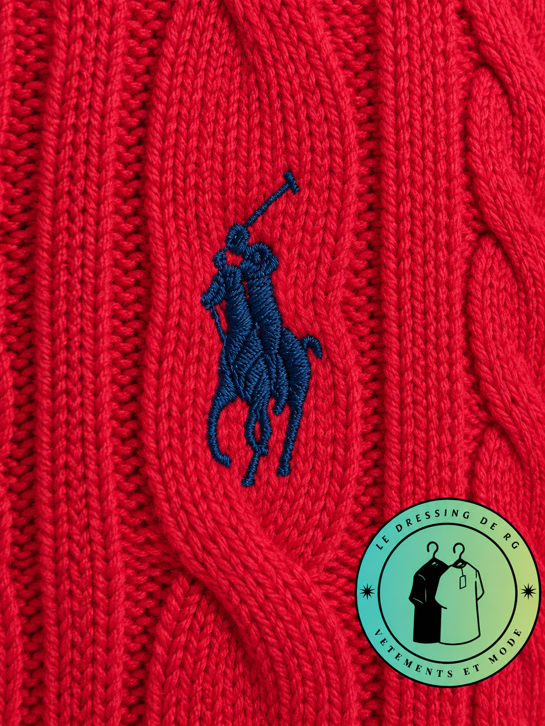 Polo Ralph Lauren   Pull pour homme en coton méché torsadé – Rouge pâle