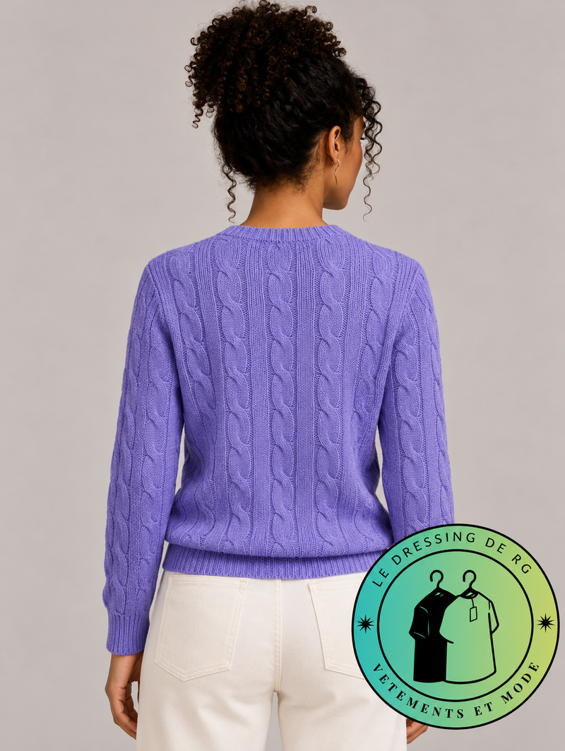 Polo Ralph Lauren   Pull pour homme en coton méché torsadé – Violet