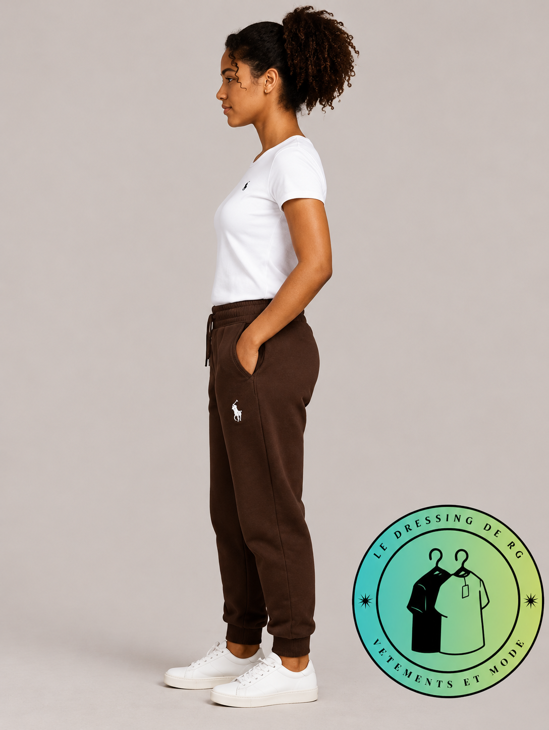 Polo Ralph Lauren   Pantalon de jogging en maille double Marron Foncé