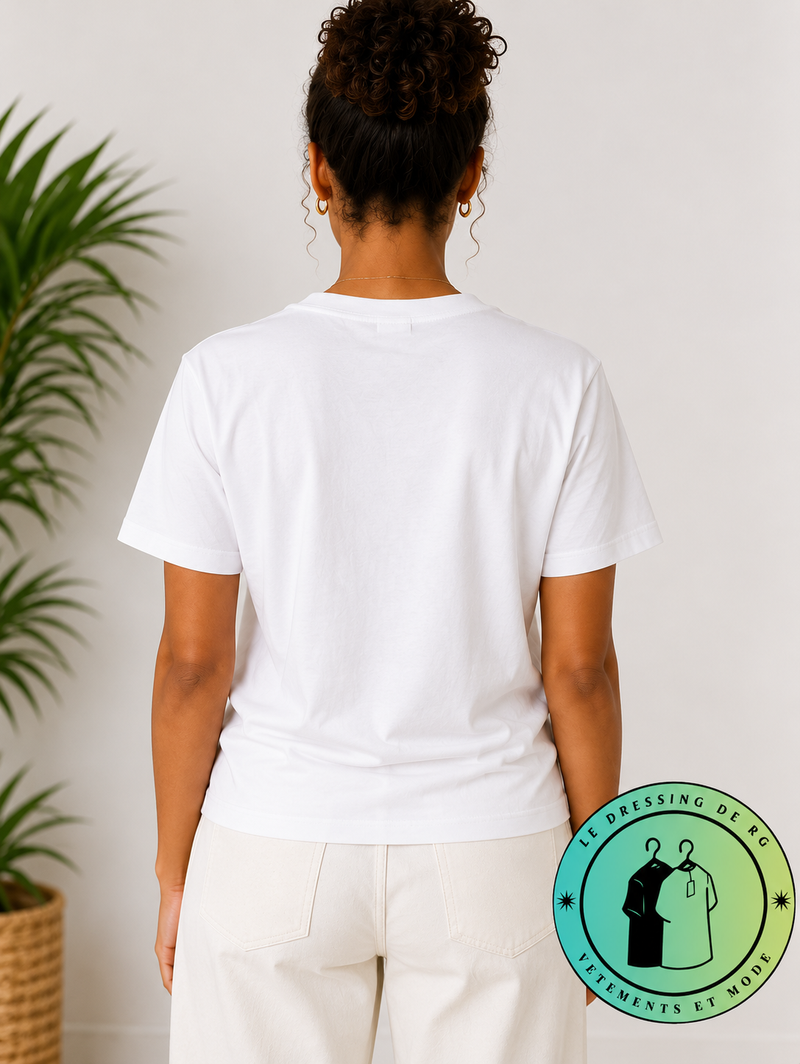 T-shirt en coton Ami de Cœur Blanc Cœur Noir