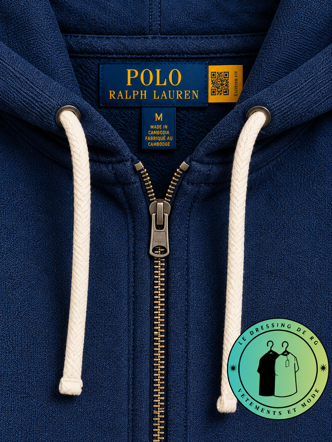 Polo Ralph Lauren   Sweat à capuche zippé en maille double Bleu Marine