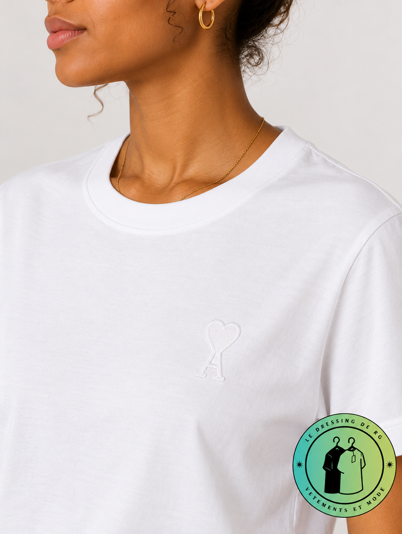 T-shirt en coton Ami de Cœur Blanc Cœur Blanc